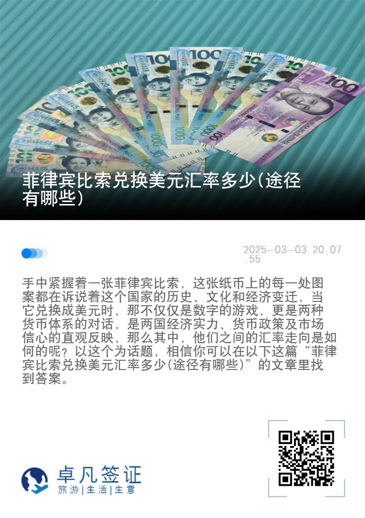 菲律宾比索兑换美元汇率多少(途径有哪些)